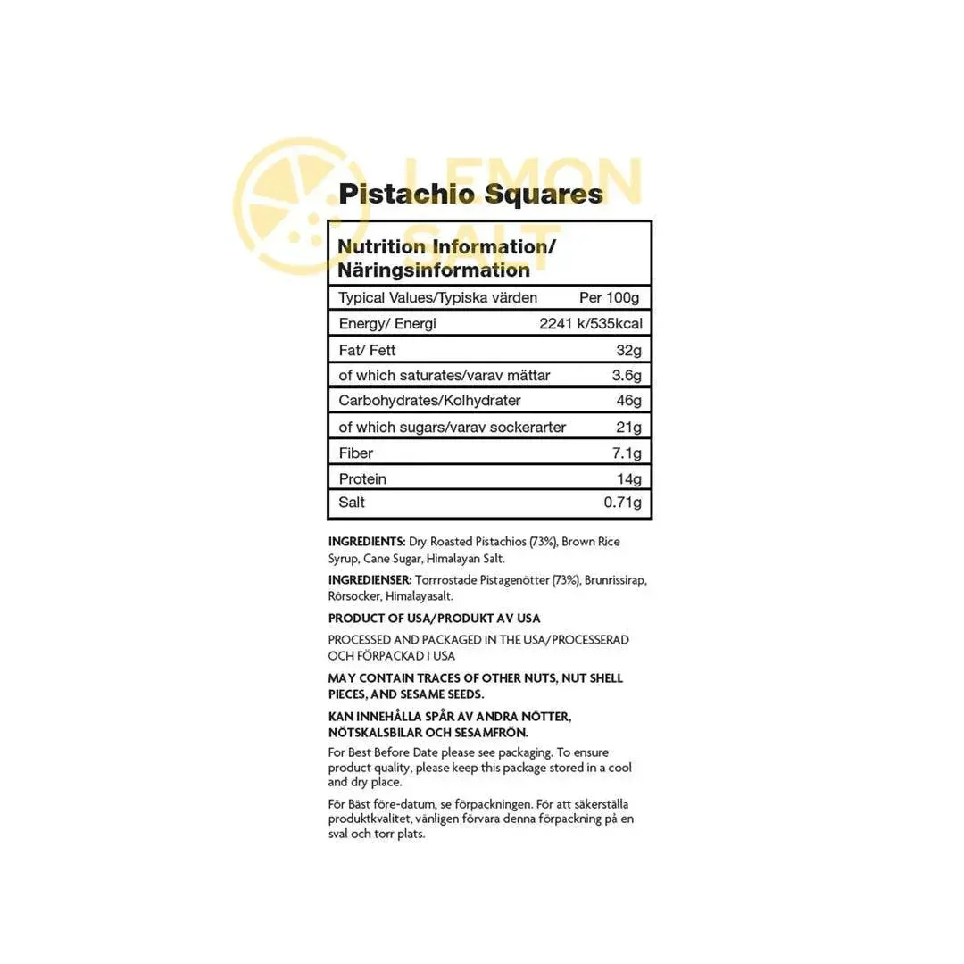180° Snacks Pistachio Squares (454g) - Image 3