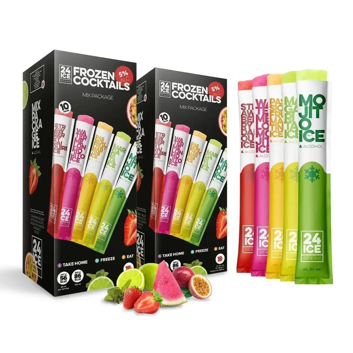 24 Ice Mix Pack Frozen Cocktails Pops (20x65ml) - Image 3