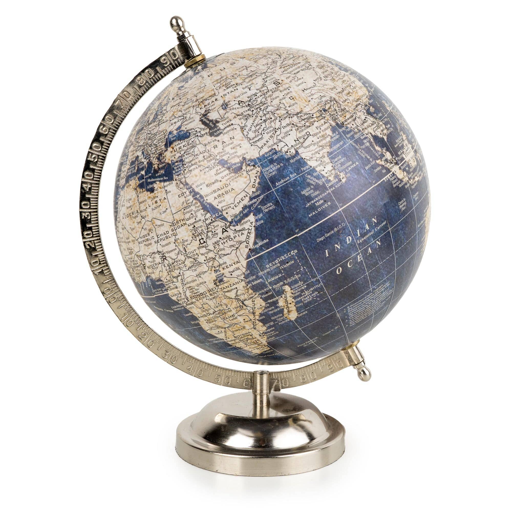 Candlelight 8" Globe - Blue and Silver