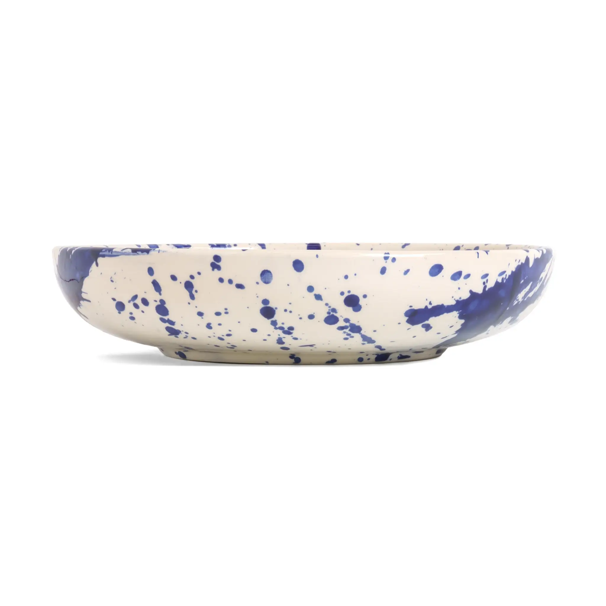 ABS Pottery Shallow Bowl Blue Splatter (23cm) - Image 3