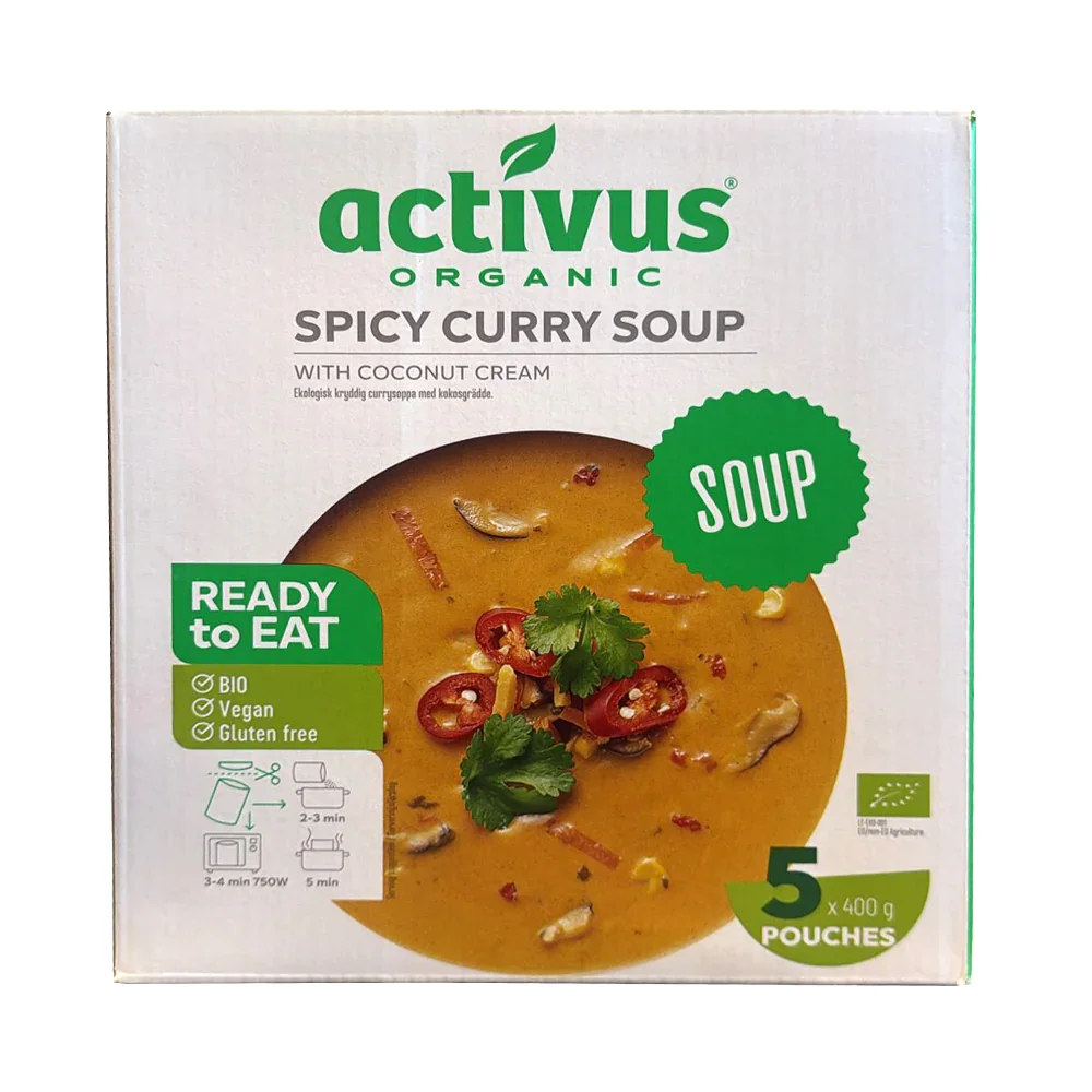 Activus Organic Spicy Curry Soup - Vegan (5x400g)