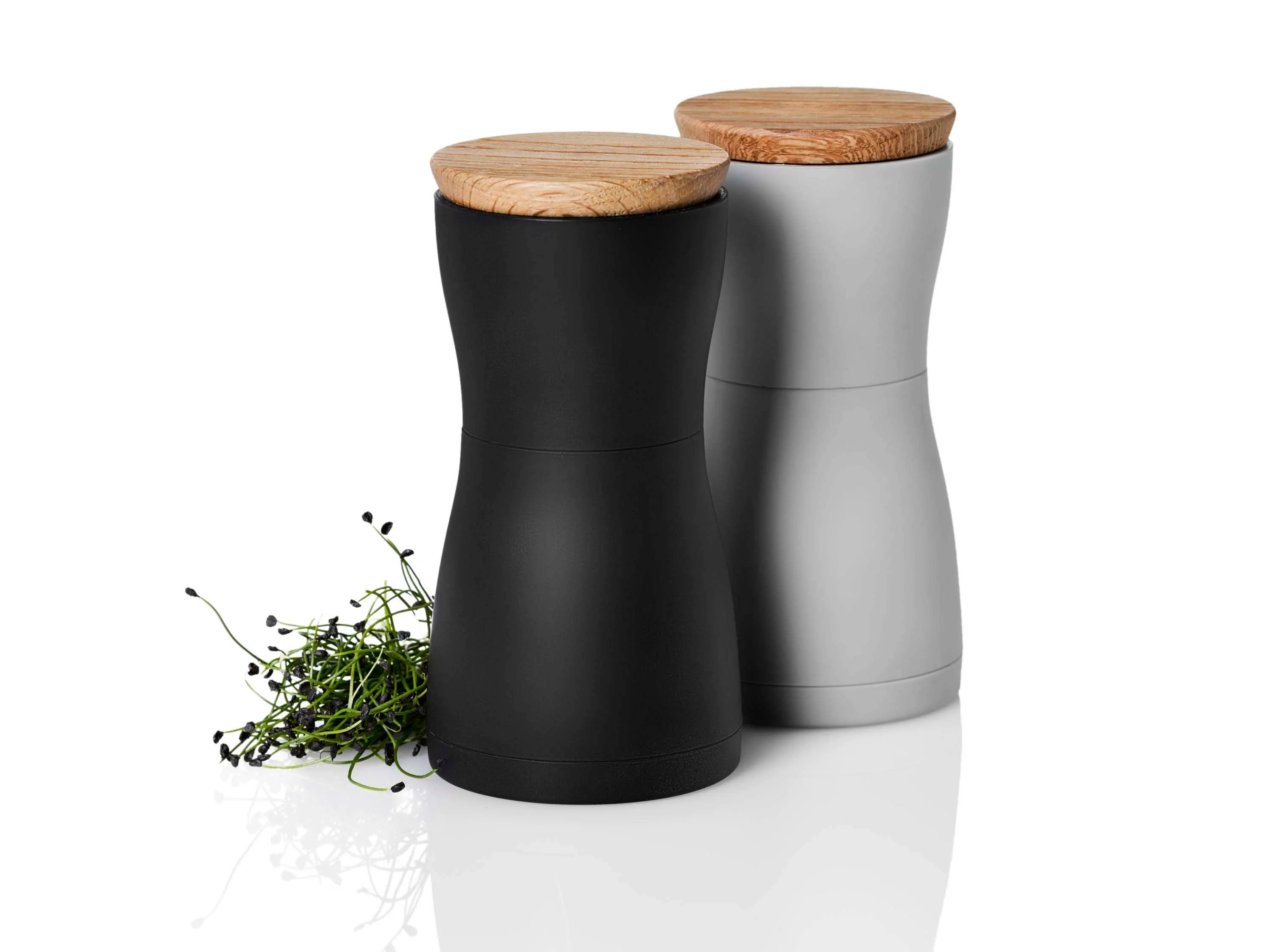 AdHoc Pepper & Salt Mill Set Twin Black & Grey: Black & Grey - Image 4