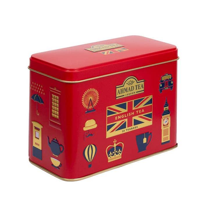 Ahmad Tea Red English Tea Icons Caddy, English Breakfast (20 bags) - Image 3