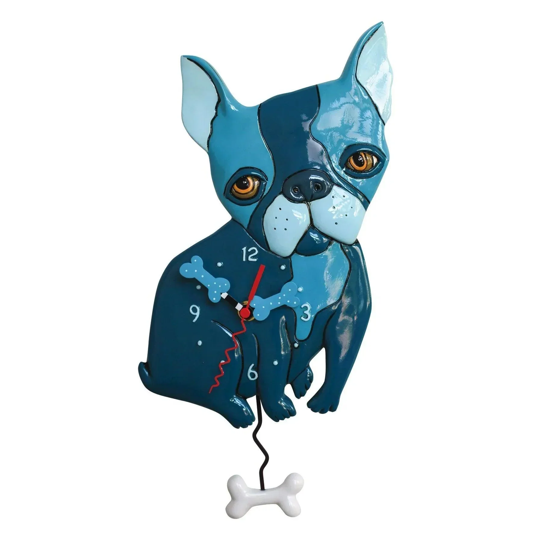 Allen Designs Le Bleu (frenchie) Wall Clock
