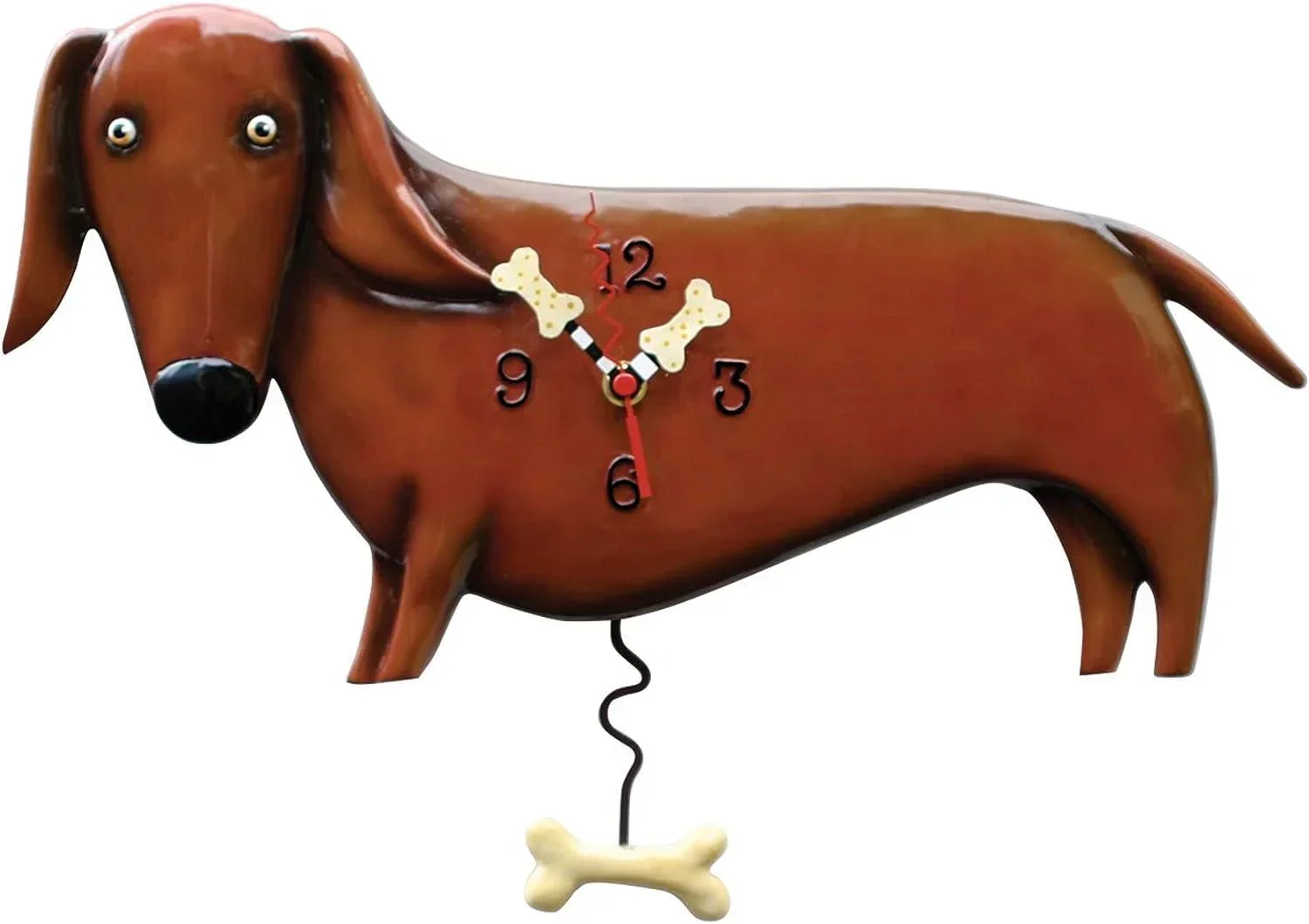 Allen Designs Oscar (brown dachshund) Wall Clock - Image 2