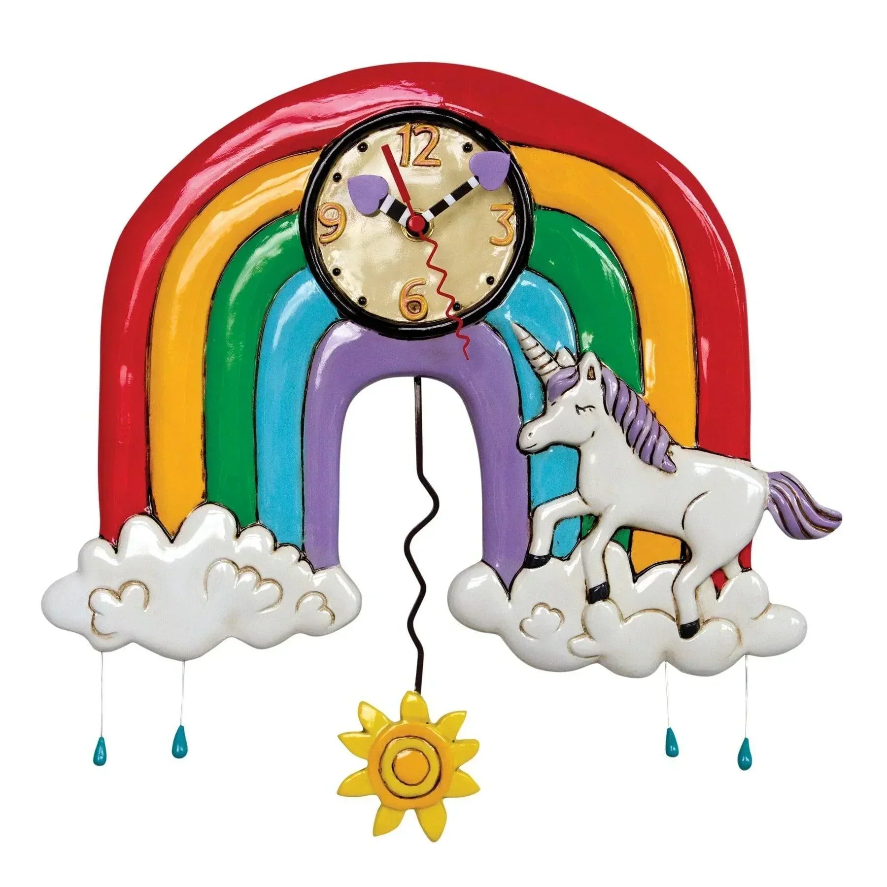 Allen Designs Rainbow & Unicorn Wall Clock