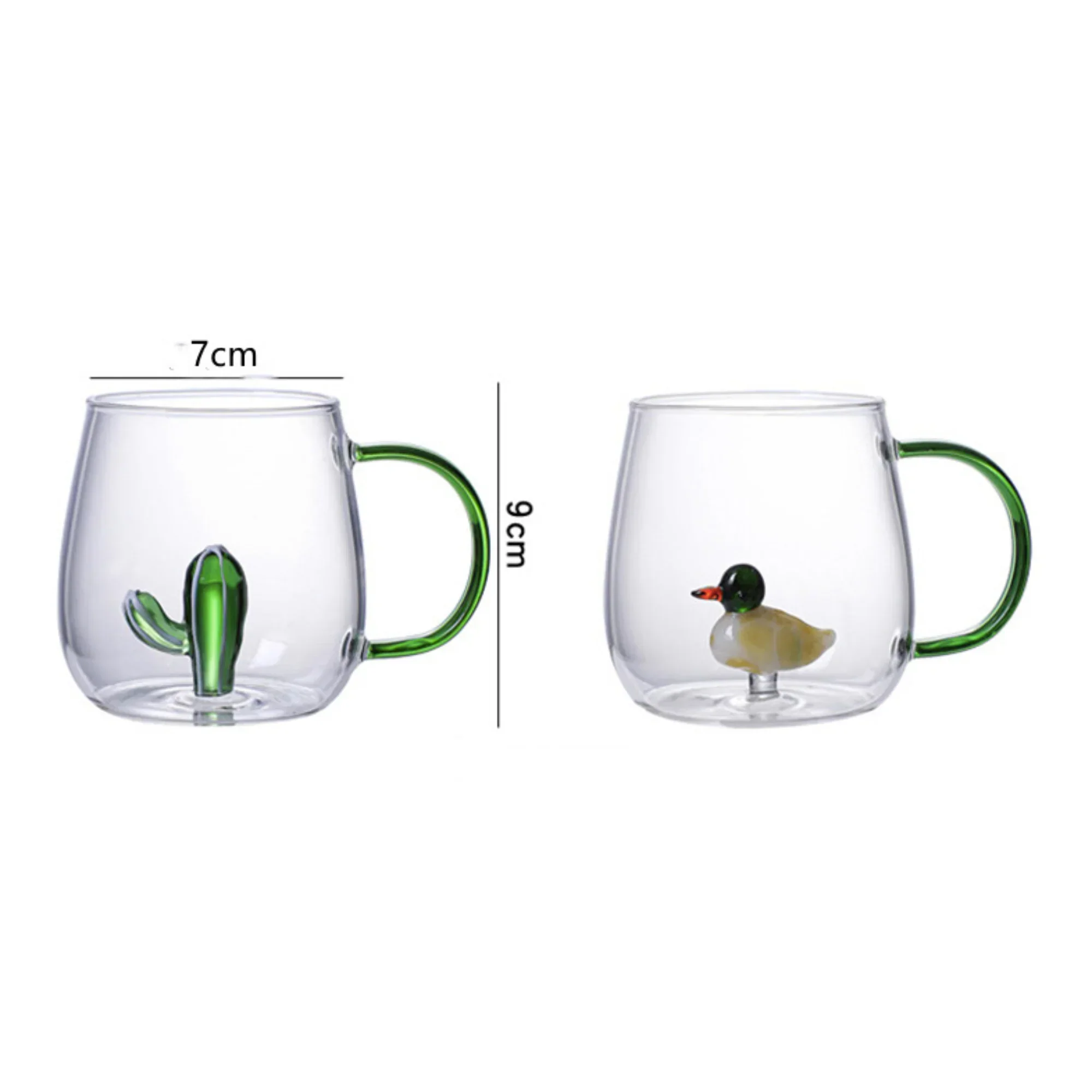 Animal Shape Glass Cup - Cute 3D Handle Mug (Squirrels) - Image 3