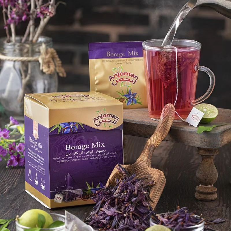 Anjoman Herbal Borage Mix Tea Bags (12 Bags) - Image 2
