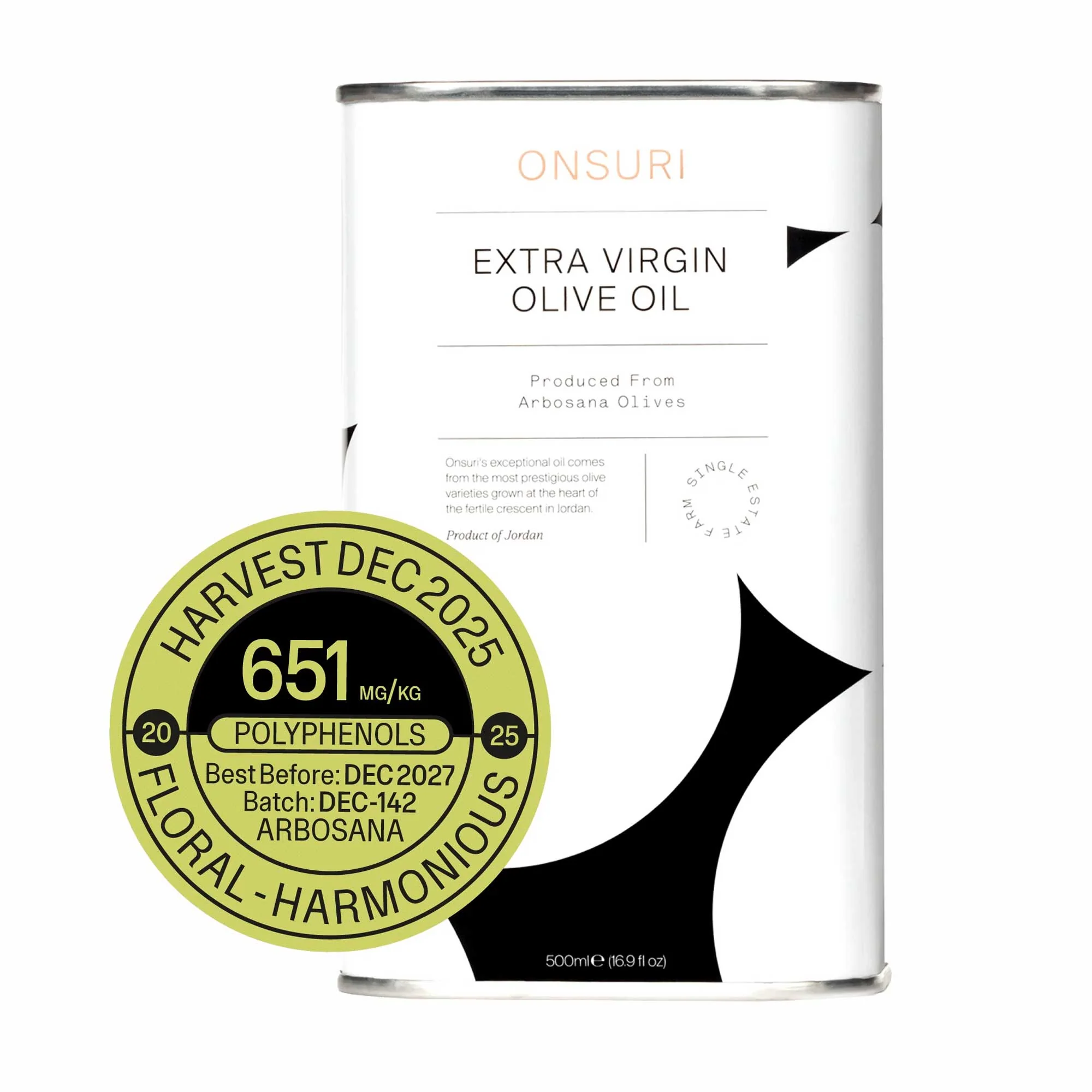 ONSURI Arbosana Extra Virgin Olive Oil (500ml)