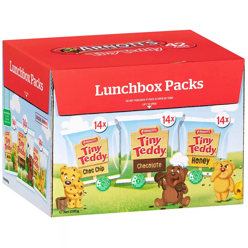 Arnott’s Tiny Teddy LunchBox Biscuits Variety Packs (42x25g)