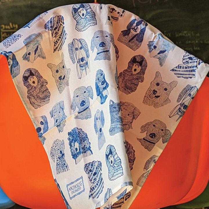 Arthouse Unlimited 100% Organic Cotton Tea Towel - Blue Dogs - Image 5