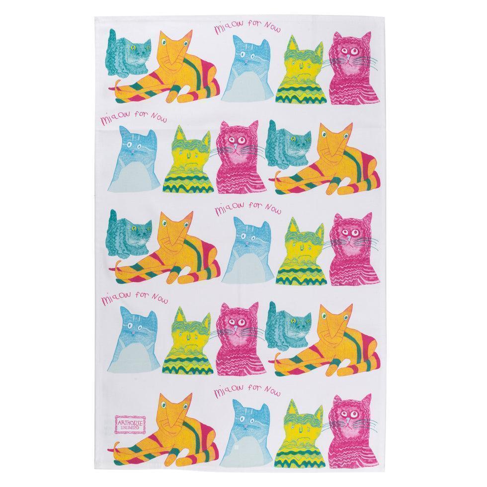 Arthouse Unlimited 100% Organic Cotton Tea Towel - Miaow for Now - Image 4