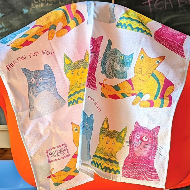 Arthouse Unlimited 100% Organic Cotton Tea Towel - Miaow for Now - Image 6