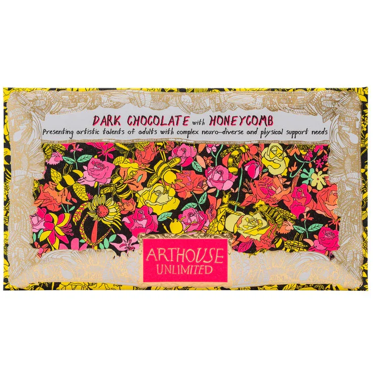 Arthouse Unlimited Bee Free, Dark Chocolate Bar with Honeycomb (85g)