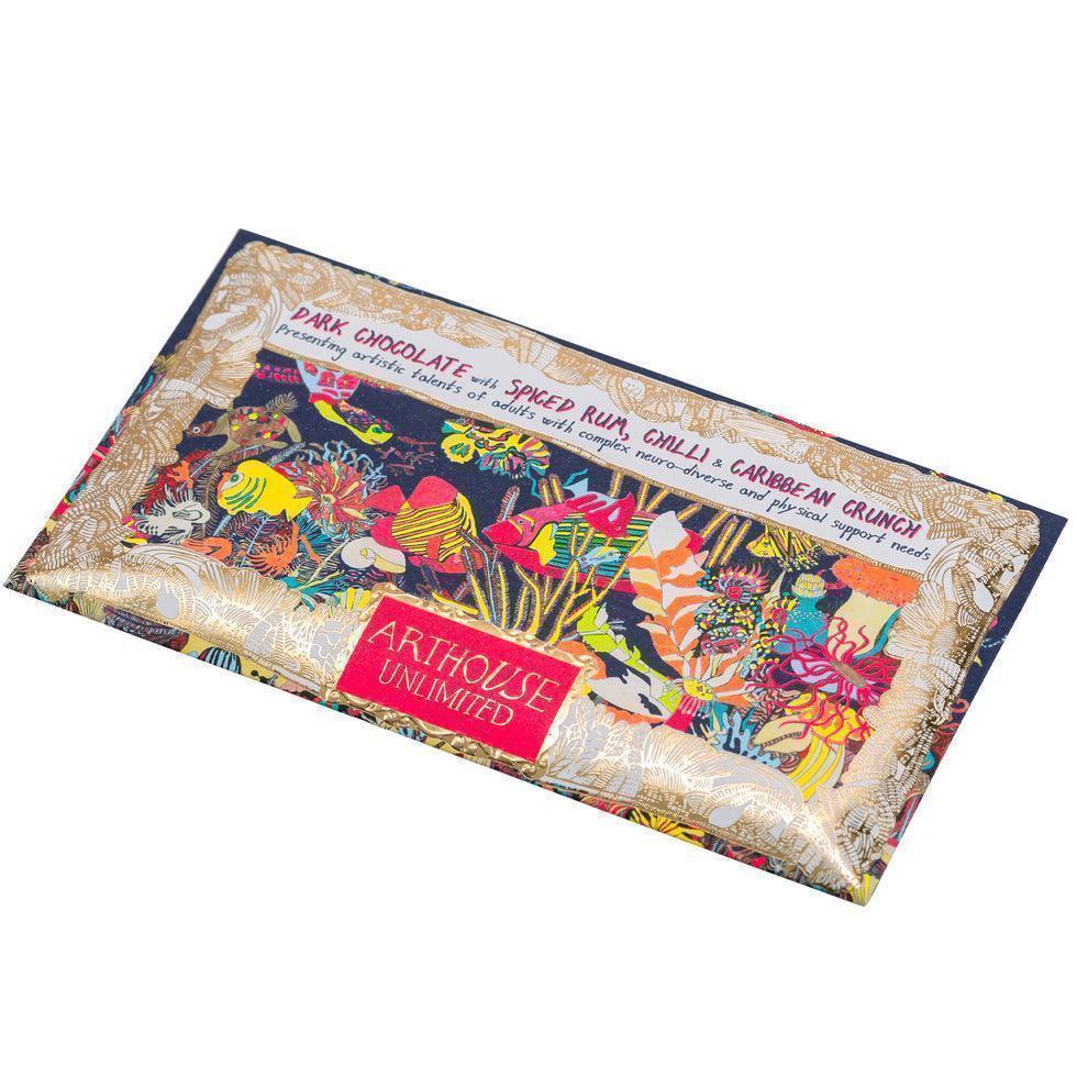 Arthouse Unlimited Dark Chocolate Bar with Spiced Rum, Chilli & Caribbean Crunch - Angels of Deep (85g) - Image 4