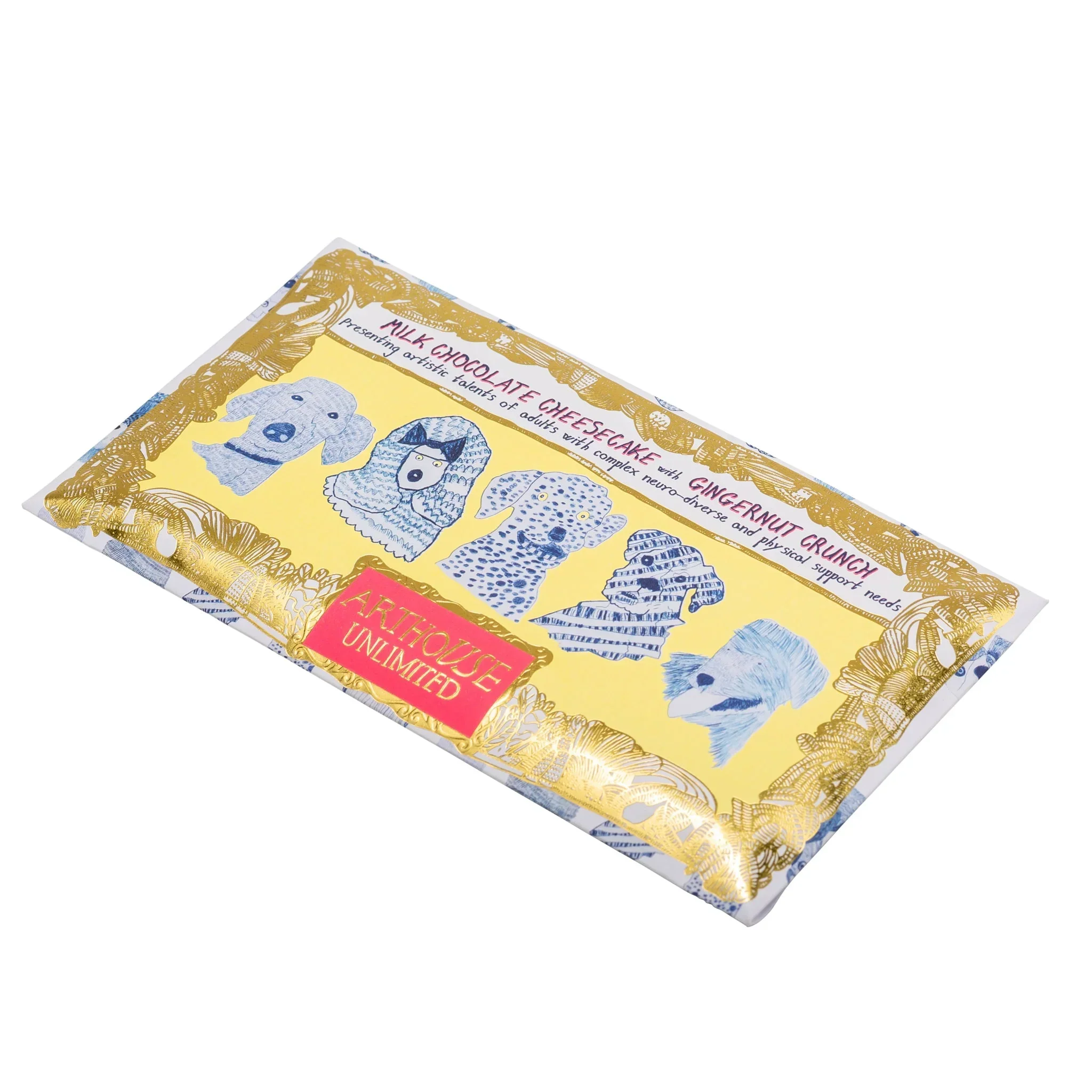 Arthouse Unlimited Milk Chocolate Bar Cheesecake with Gingernut Crunch - Blue Dogs (85g) - Image 4