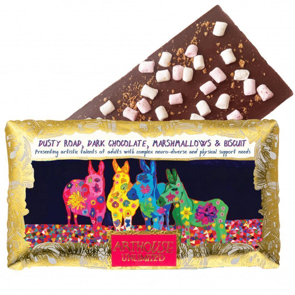 Arthouse Unlimited Silky Dark, Marshmallows & Biscuit Chocolate Bar - Dusty Road (85g) - Image 4
