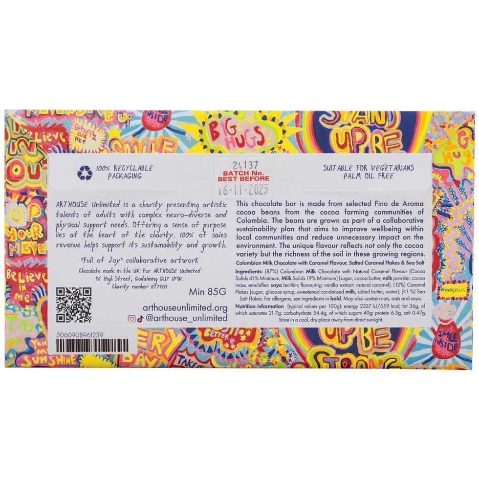 Arthouse Unlimited Silky Salted Caramel Milk Chocolate Bar - Full of Joy (85g) - Image 5