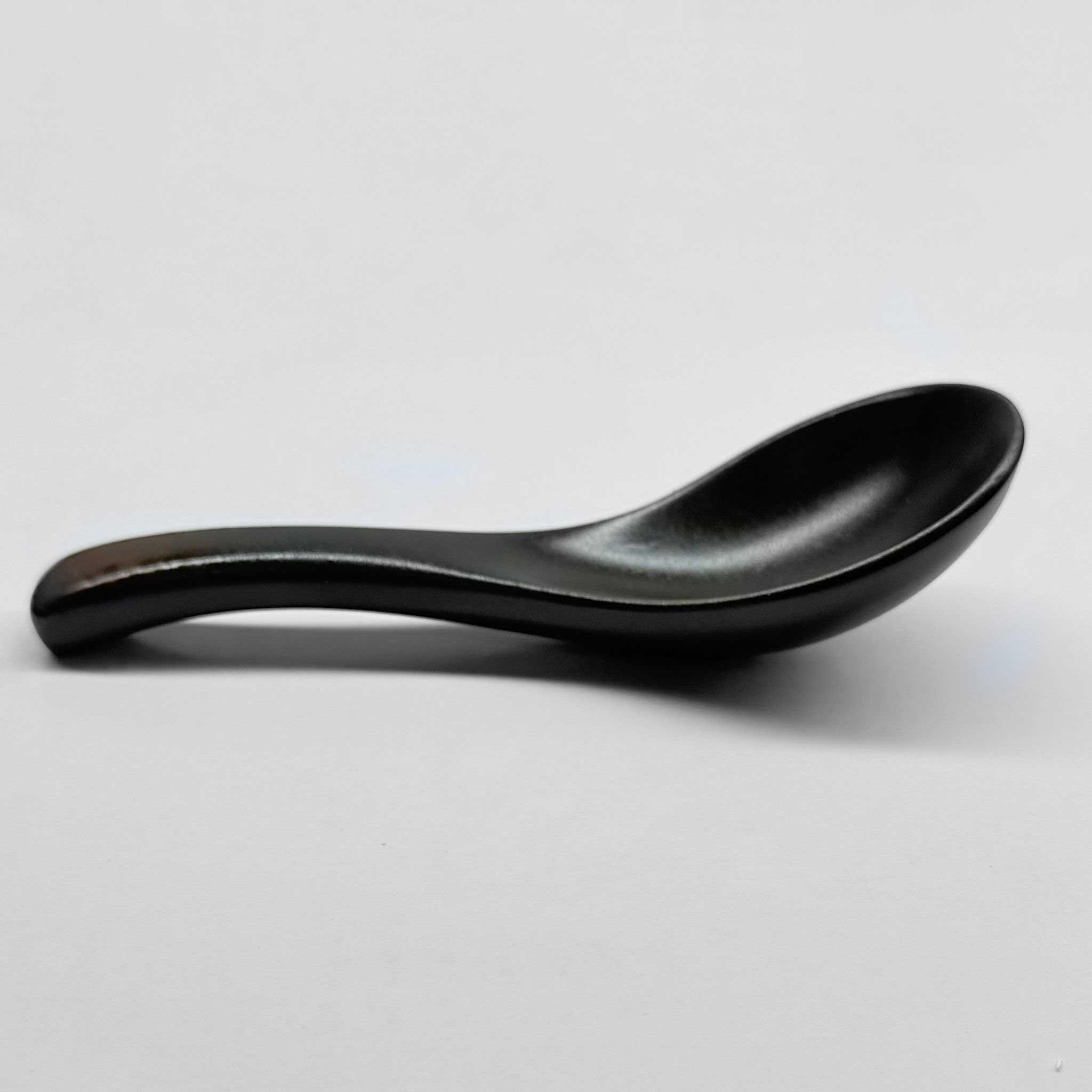 Japanese Style Ceramic Soup Spoon | Perfect for Ramen, Pho & Rice - Espresso Brown - Image 2