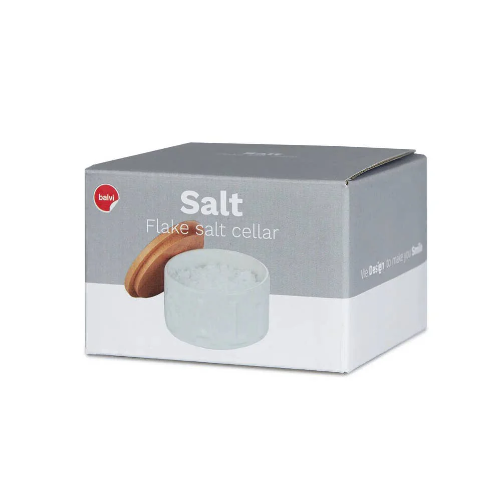 Balvi Ceramic Salt Bowl with Lid - White - Image 4