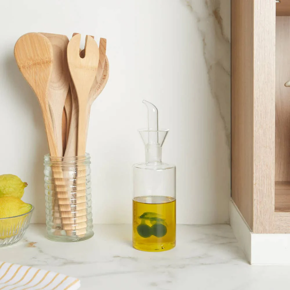 Balvi Non Drip Glass Olives Cruet Bottle (350ml) - Image 2