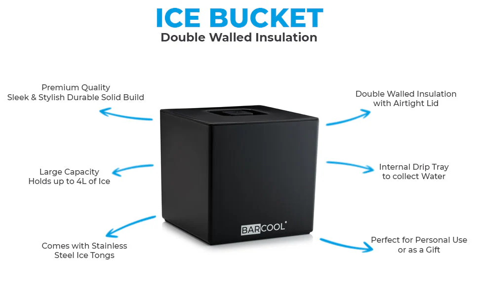 Barcool 4L Ice Bucket Square - Black - Image 3