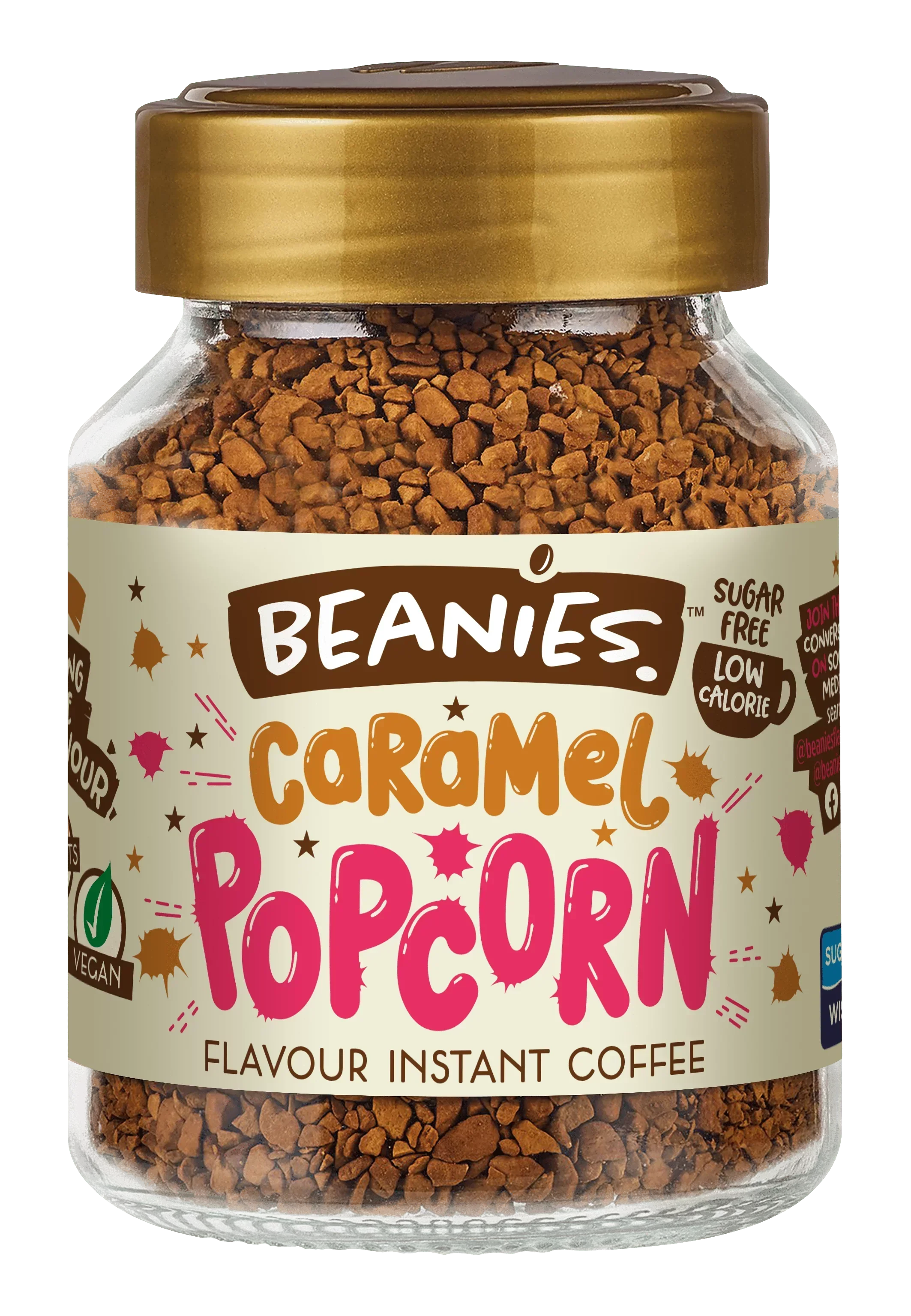 Beanies Flavoured Instant Coffee 50g - Caramel Popcorn