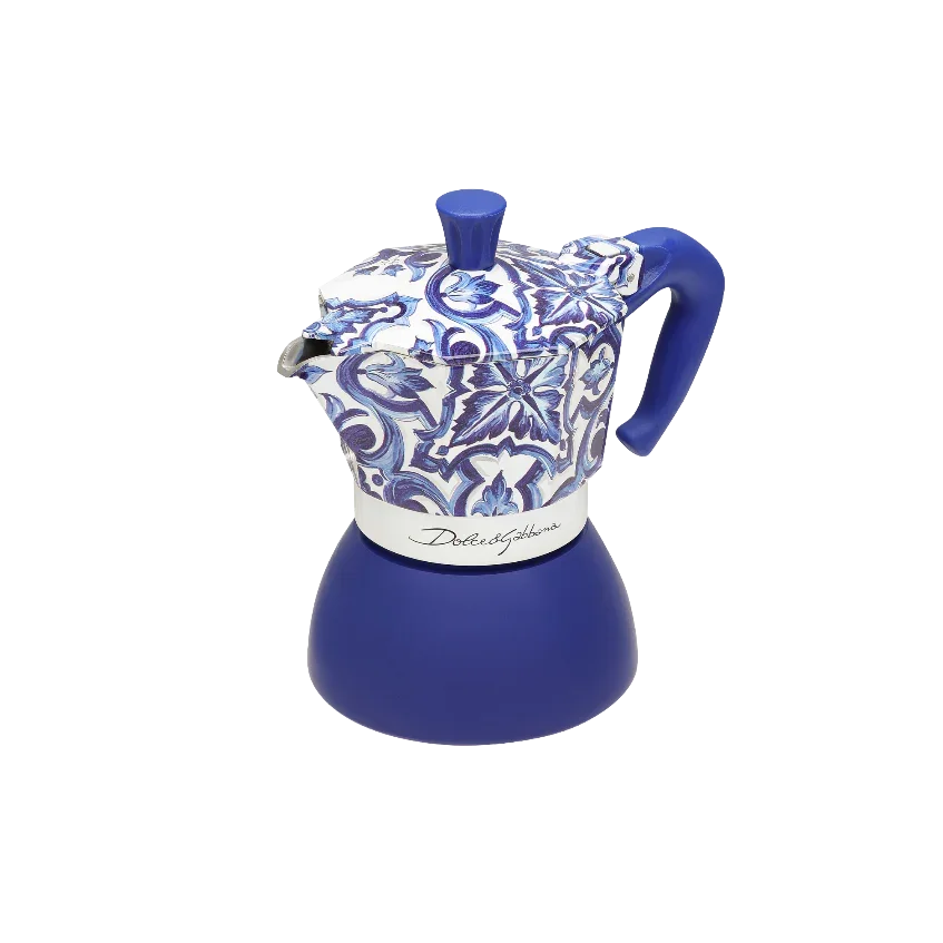 Bialetti X Dolce&Gabbana Blue Mediterranean Moka Induction - Blue (4 Cup) - Image 6