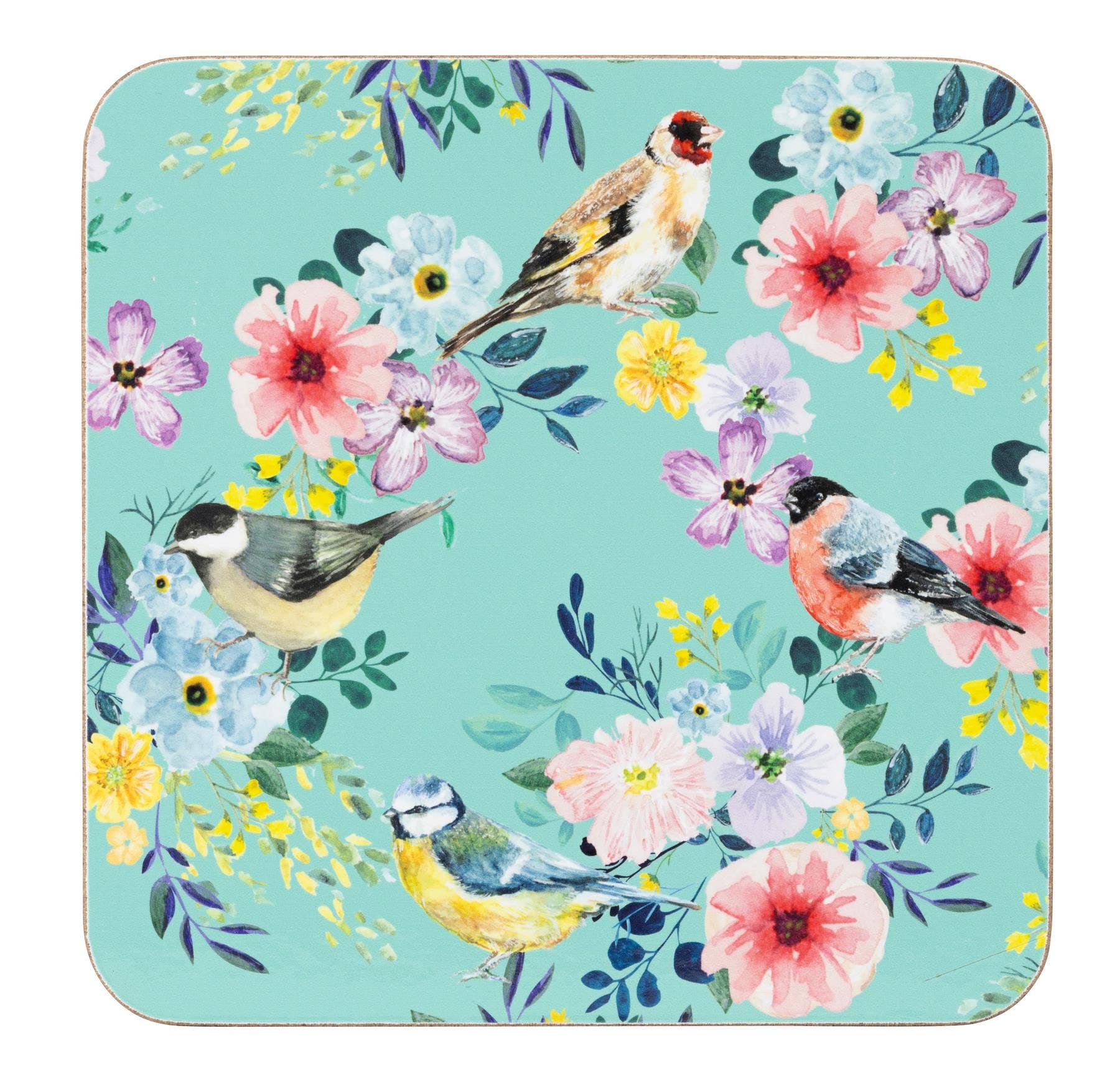 DMD Birds and Flowers Set Of 4 Coasters