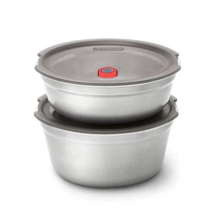 Black+Blum Microwave-Safe Steel Food Bowl - Grey/Red - Image 9