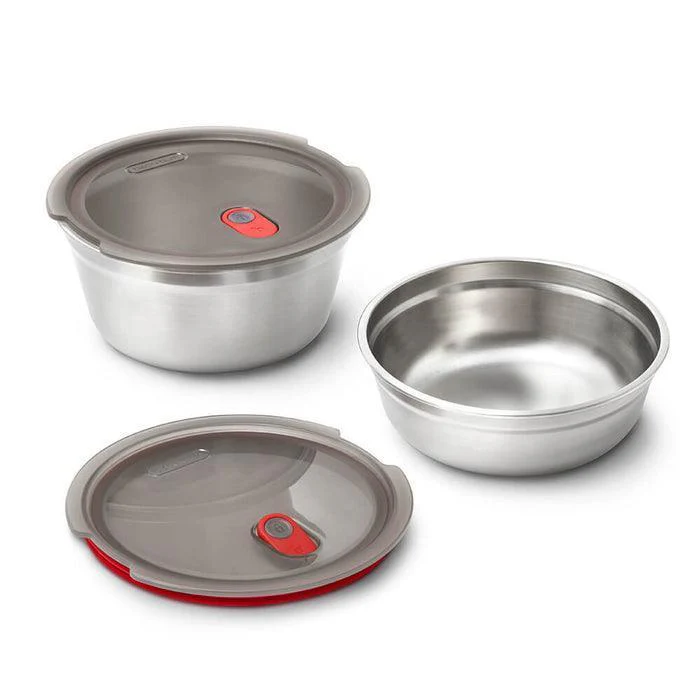 Black+Blum Steel Food Bowl Large - Grey/Red (950ml) - Image 6