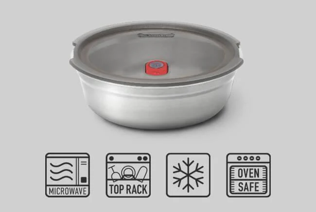 Black+Blum Steel Food Bowl Large - Grey/Red (950ml) - Image 9