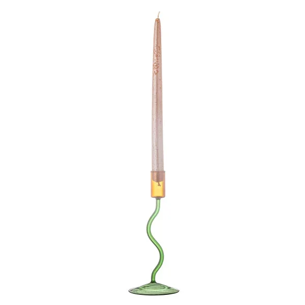 Bloomingville - Ada Candle Holder, Green, Glass (22cm) - Image 2