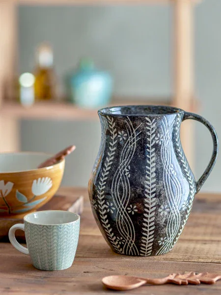 Bloomingville - Aswan Jug, Black, Stoneware (21.5cm) - Image 3
