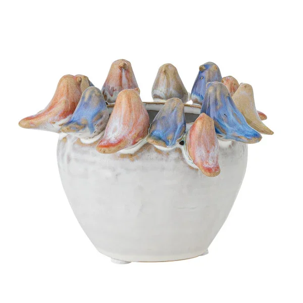 Bloomingville - Eanna Flowerpot, Grey, Stoneware (8cm)