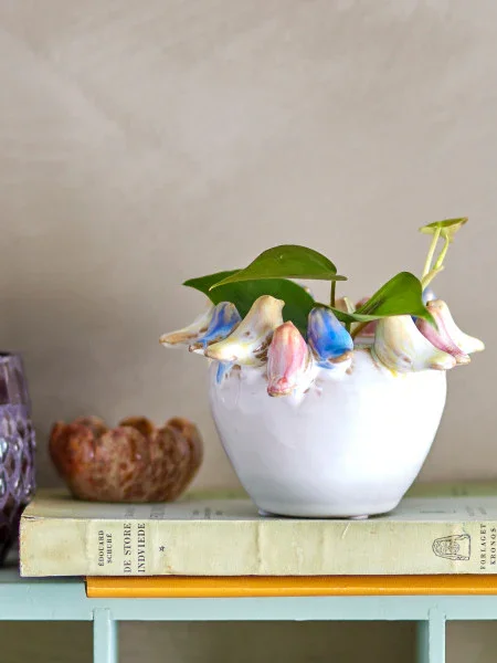 Bloomingville - Eanna Flowerpot, Grey, Stoneware (8cm) - Image 3