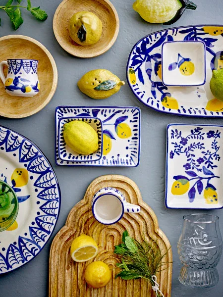 Bloomingville - Maxima Serving Plate, Blue, Stoneware (29cm) - Image 6