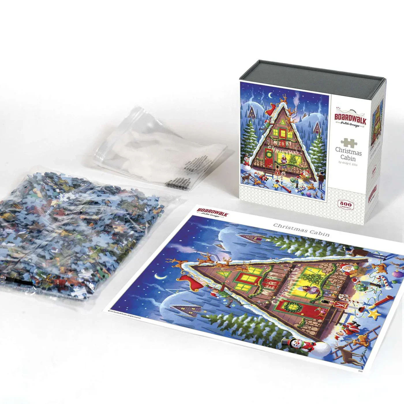 Boardwalk 1000 Piece Jigsaw Puzzle - Christmas Cabin - Image 3