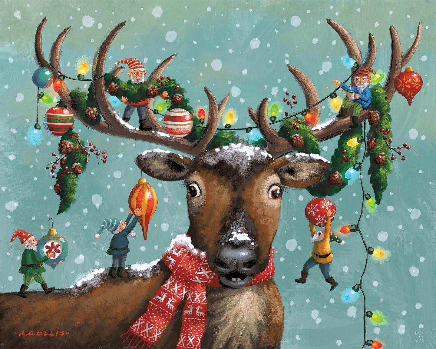 Boardwalk 500 Piece Jigsaw Puzzle - Christmas in The Antlers - Image 2