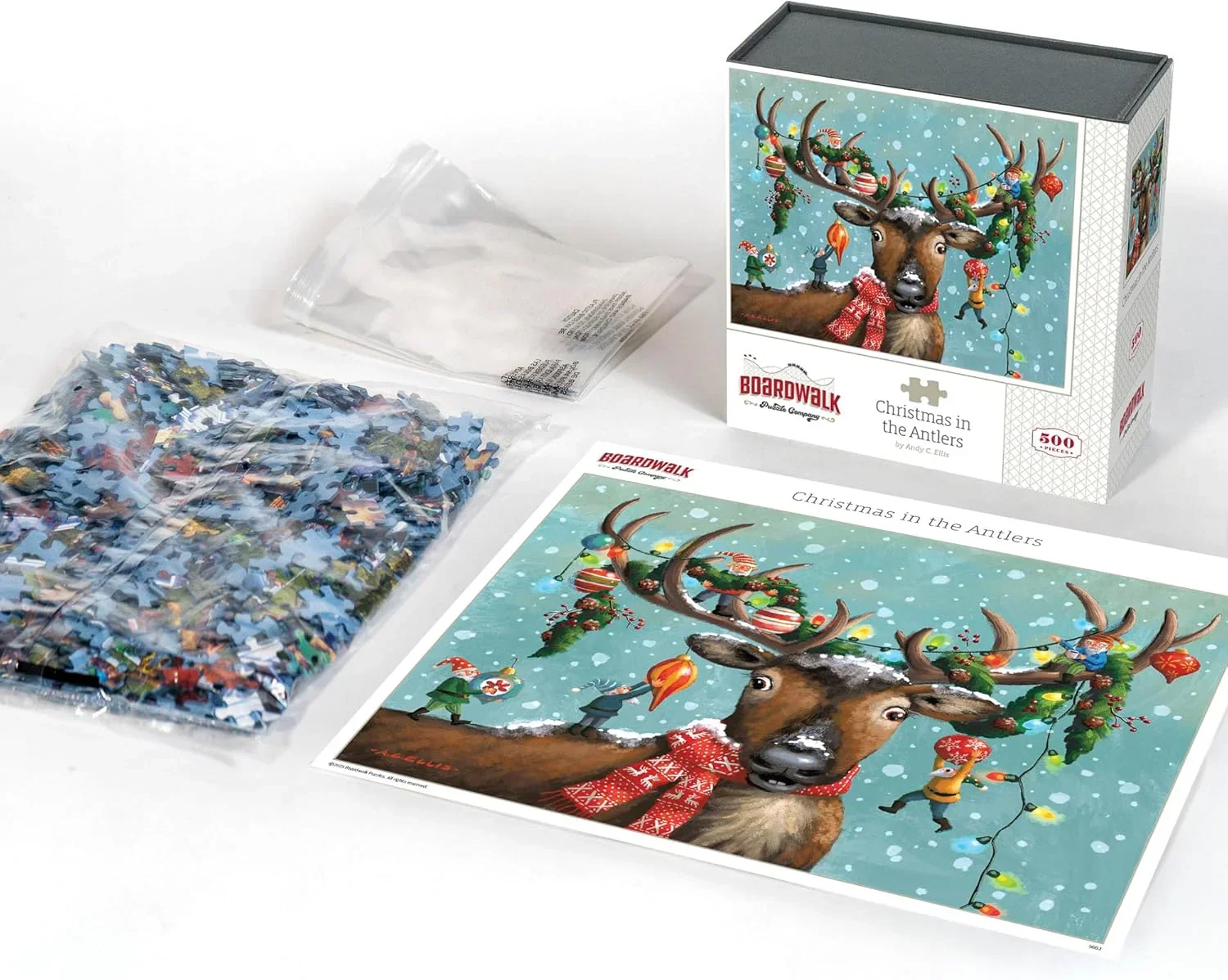 Boardwalk 500 Piece Jigsaw Puzzle - Christmas in The Antlers - Image 3