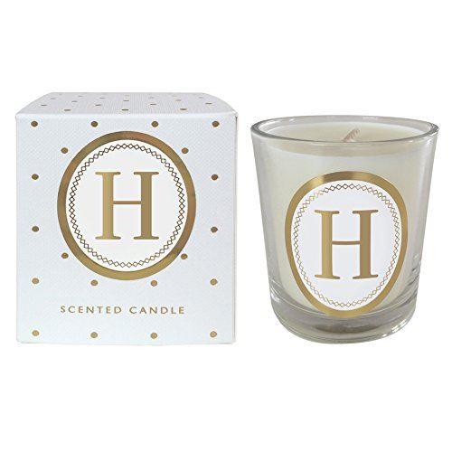 Bombay Duck Alphabet Candle Votive Gold Spots Letter H