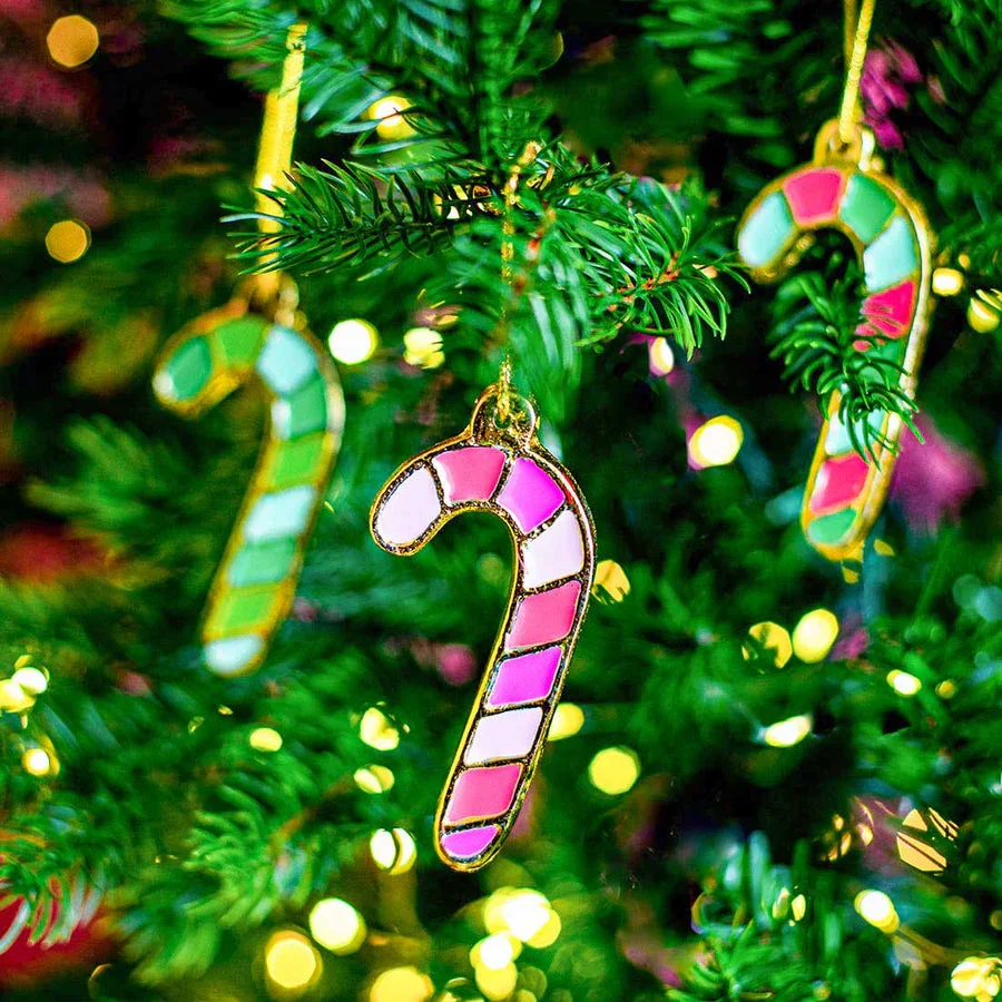 Bombay Duck Candy Cane Enamel Decorations - Set of 3 - Image 2