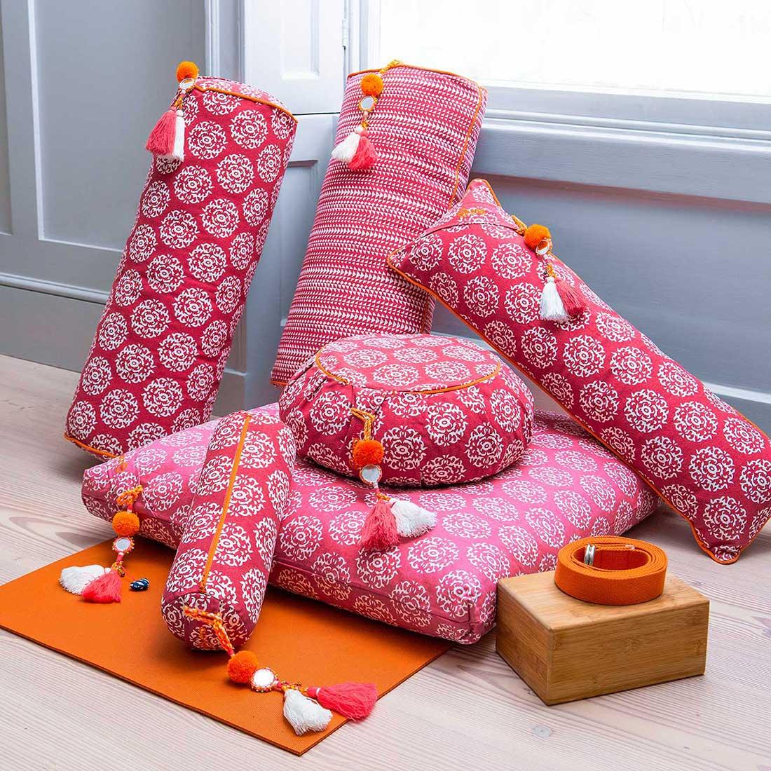 Chattra Oval Bolster - Fuchsia Kikri