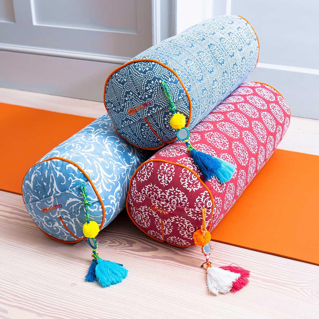 Chattra Round Bolster - Fuchsia Suzani - Image 2