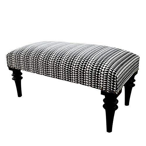 Bombay Duck Embroidered Medina Upholstered Bench Black/White (80 x 40)