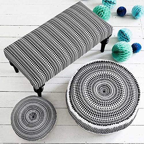 Bombay Duck Embroidered Medina Upholstered Bench Black/White (80 x 40) - Image 3