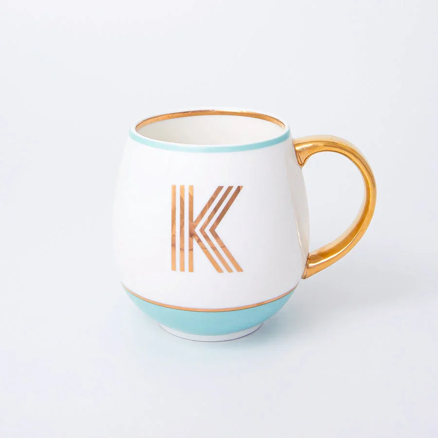 Bombay Duck Library Mug with Letter K - Mint
