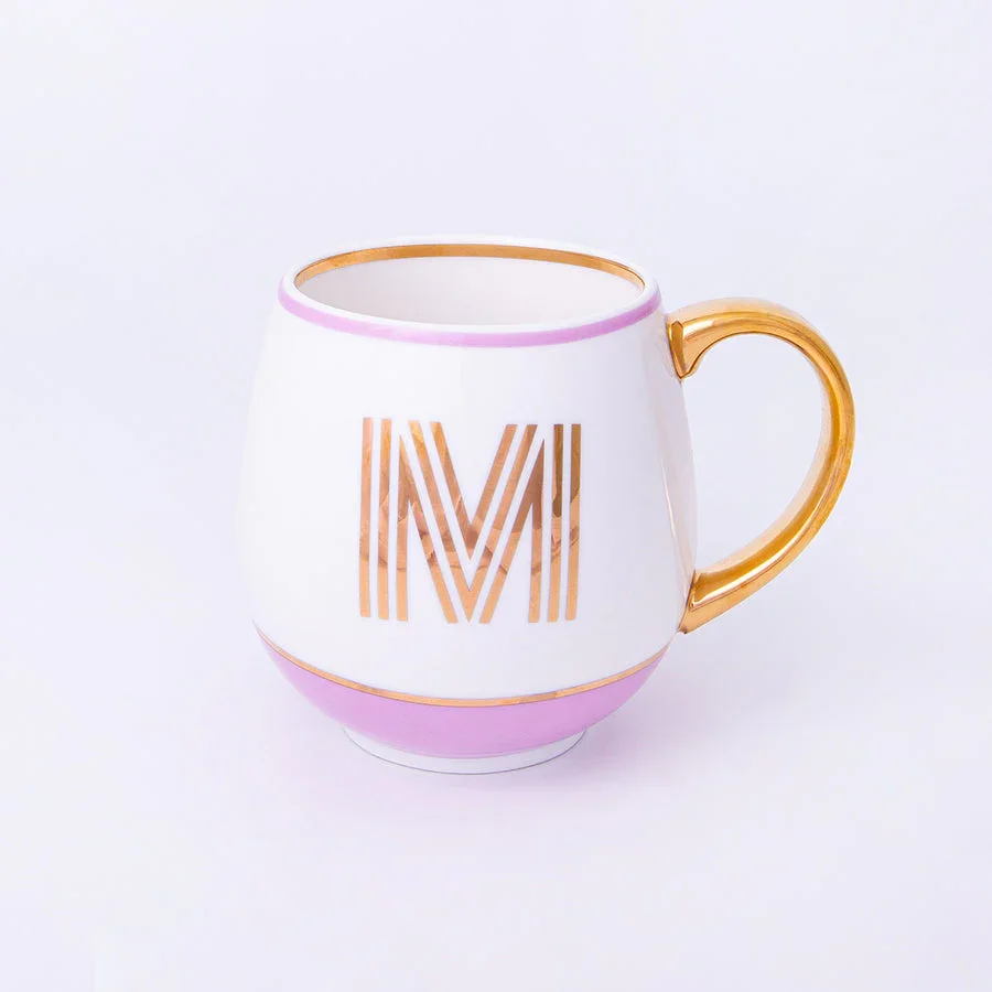 Bombay Duck Library Mug with Letter M - Blush