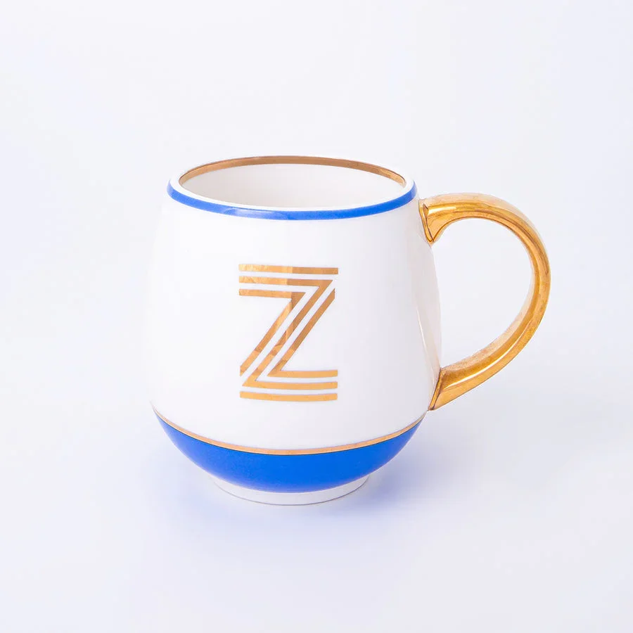Bombay Duck Library Mug with Letter Z - Cornflower