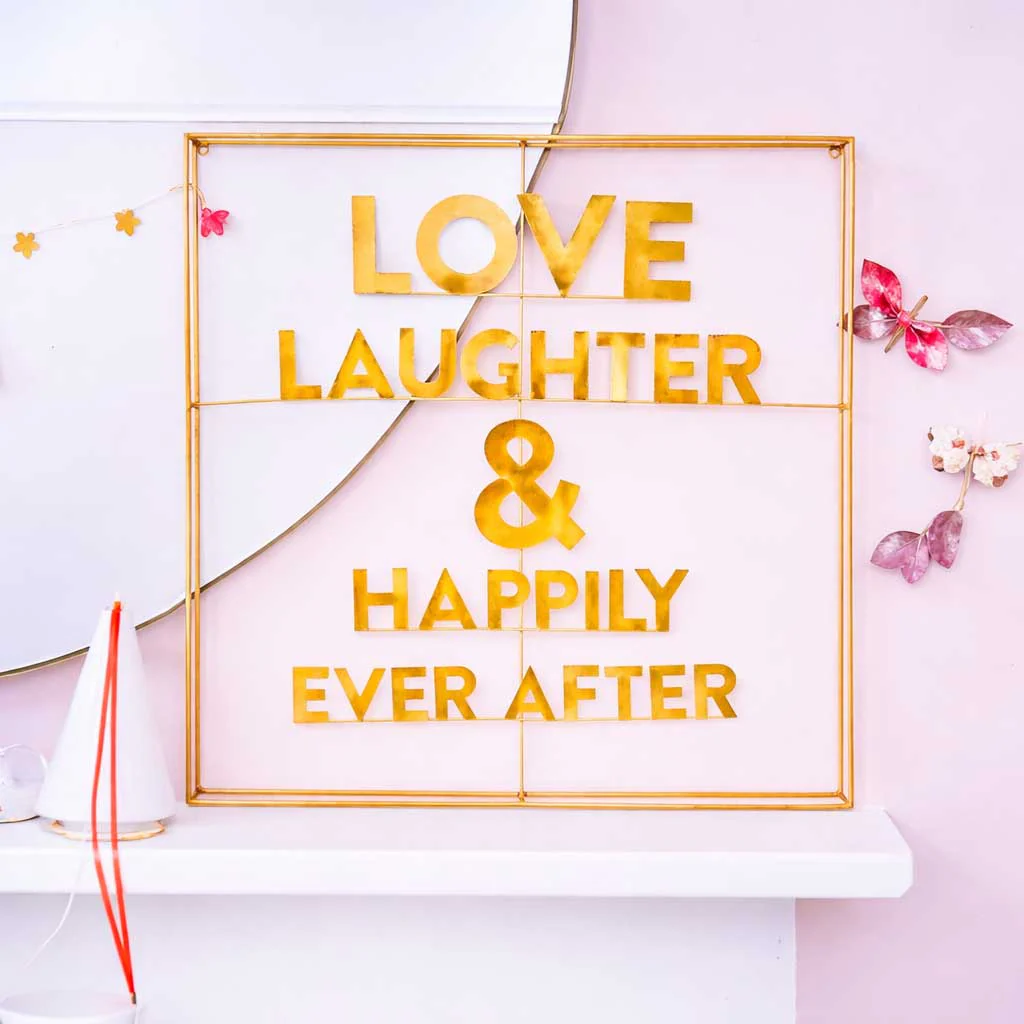 Bombay Duck - Love, Laughter & Happily Ever After Metal Word Art (47x50cm) - Image 2